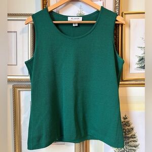 St. John Wool Sweater Sleeveless Top Green Medium
